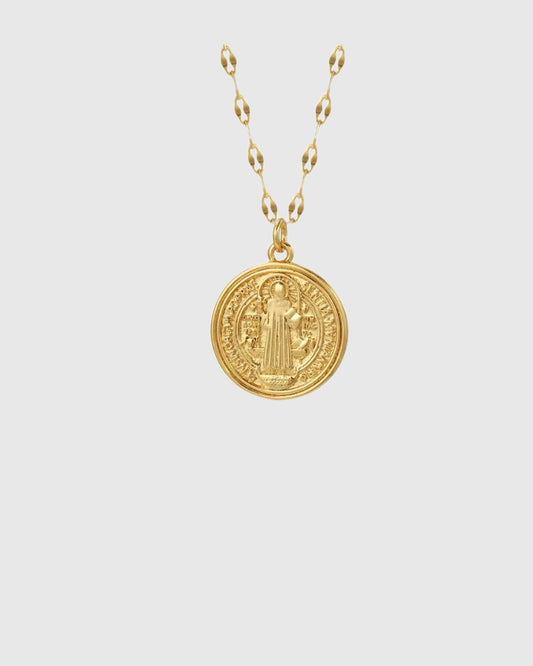 SAINT BENEDICT MEDALLION NECKLACE
